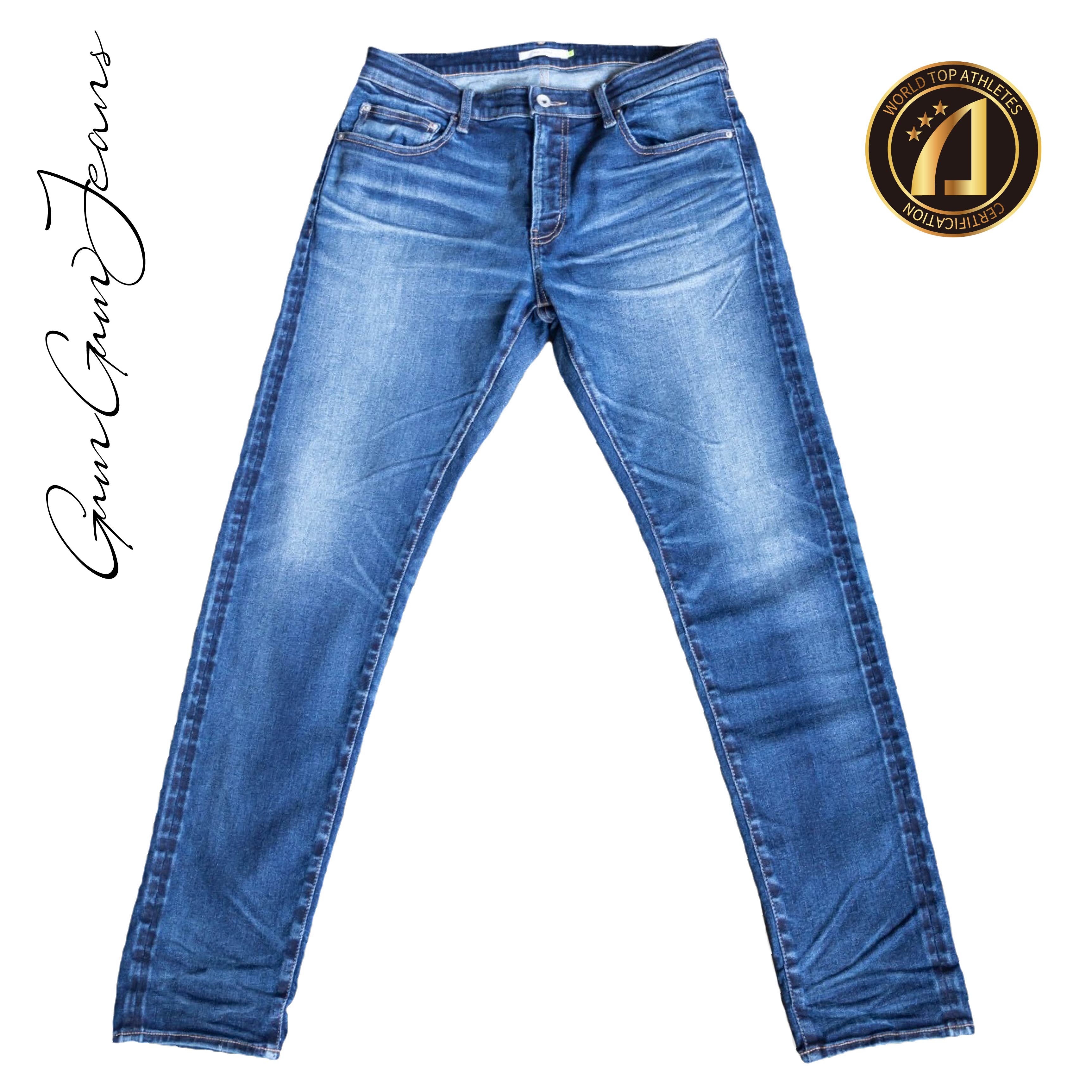 藤光氏が本気で走れる2倍のび～る超撥水デニム「GUM-GUM JEANS」MID BLUE／ミッドブルー／ヴィンテージカラー