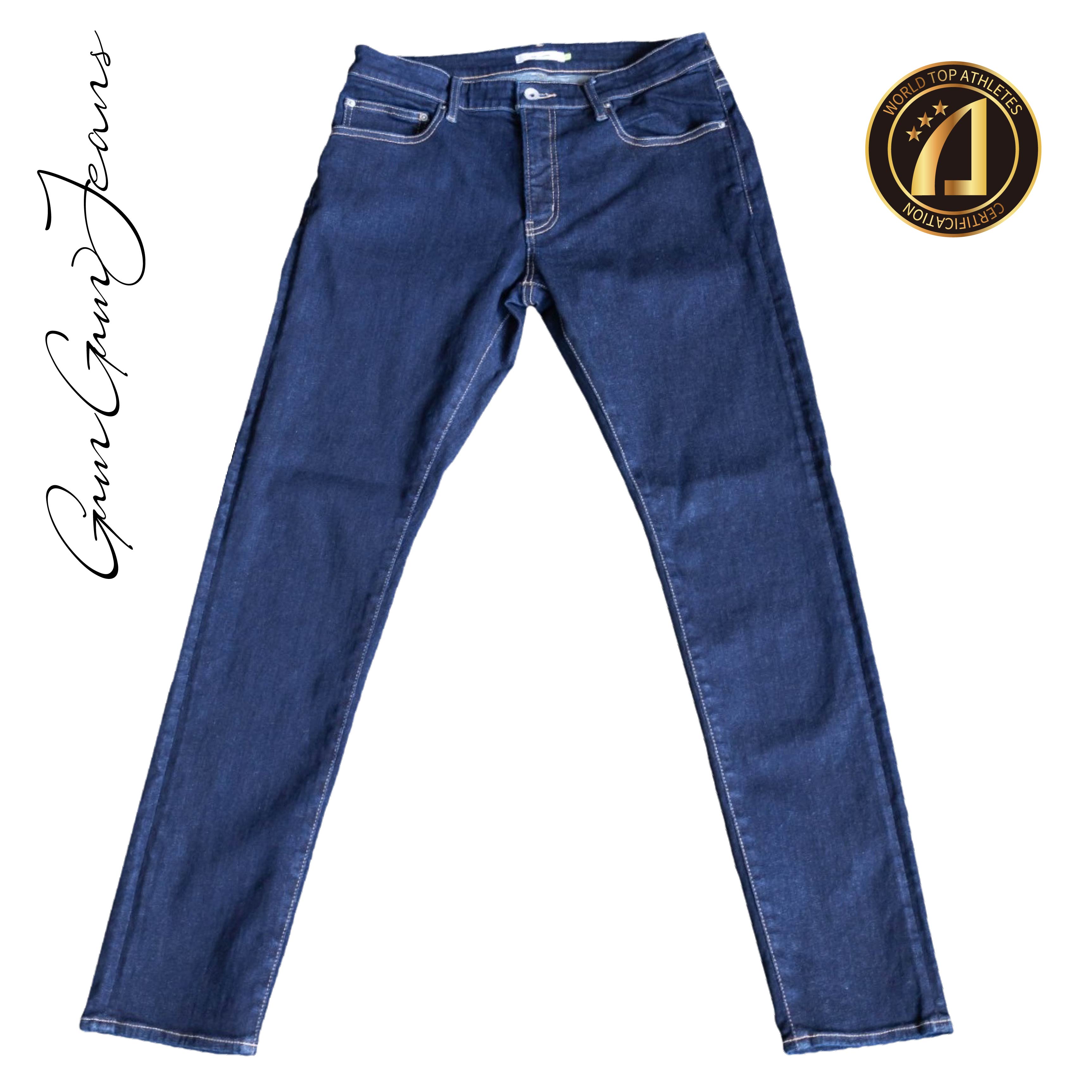 藤光氏が本気で走れる2倍のび～る超撥水デニム「GUM-GUM JEANS」INDIGO／インディゴ／USED加工無し上品な濃色